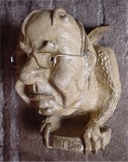 Caricature Gargoyle sculpted by Kim Leachman of Dorset Gargoyles