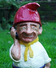 Caricature Gnome created by Kim Leachman of Dorset Gargoyles